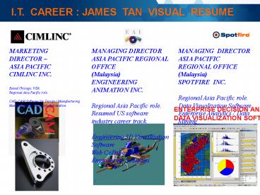 I.T. CAREER : JAMES TAN VISUAL RESUME
