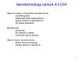 Nanotechnology Lecture 4/12/04 PowerPoint PPT Presentation