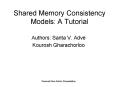 Shared Memory Consistency Models: A Tutorial PowerPoint PPT Presentation