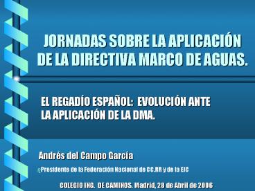 JORNADAS SOBRE LA APLICACI