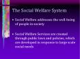 The Social Welfare System PowerPoint PPT Presentation