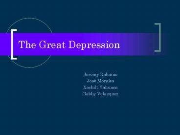 The Great Depression