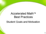 Student Goals and Motivation
