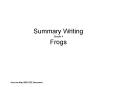 Summary Writing Grade 4 Frogs PowerPoint PPT Presentation