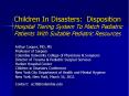 Children In Disasters: Disposition Hospital Tiering System To Match Pediatric Patients With Suitable Pediatric Resources PowerPoint PPT Presentation