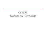 CEP953 Teachers and Technology
