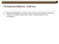 US Education History: A Review PowerPoint PPT Presentation