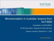 Microsimulation in Australia: lessons from NATSEM