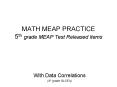 MATH MEAP PRACTICE 5th grade MEAP Test Released Items PowerPoint PPT Presentation
