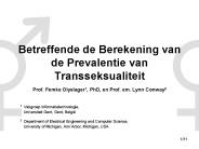 Betreffende de Berekening van de Prevalentie van Transseksualiteit PowerPoint PPT Presentation