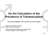 On the Calculation of the Prevalence of Transsexualism