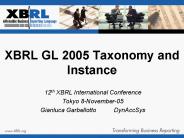 XBRL GL 2005 Taxonomy and Instance