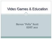 Educational Applications of Video Games