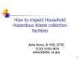 How to inspect Household Hazardous Waste collection facilities PowerPoint PPT Presentation