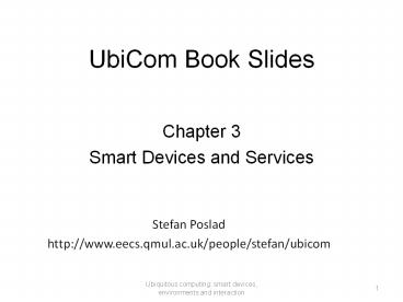 UbiCom Book Slides