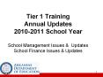 Tier 1 Training Annual Updates 2010-2011 School Year School Management Issues PowerPoint PPT Presentation