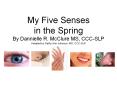 My Five Senses in the Spring By Dannielle R. McClure MS, CCC-SLP Adapted by Kathy Ann Johnson, MS, CCC-SLP PowerPoint PPT Presentation