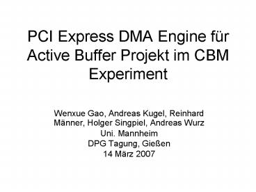 PCI Express DMA Engine f