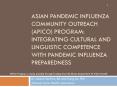 Asian Pandemic influenza community outreach (APICO) Program: Integrating Cultural and Linguistic Competence with Pandemic Influenza Preparedness PowerPoint PPT Presentation