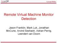 Remote Virtual Machine Monitor Detection