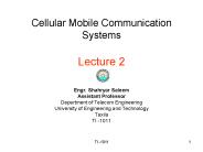Cellular Mobile Communication Systems Lecture 2