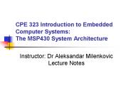 CPE 323 Introduction to Embedded Computer Systems: The MSP430 System Architecture