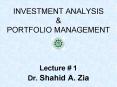 INVESTMENT ANALYSIS PowerPoint PPT Presentation