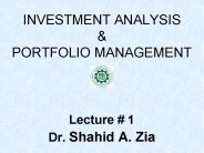 INVESTMENT ANALYSIS
