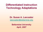 Differentiated Instruction Technology Adaptations