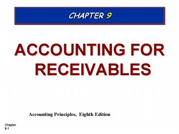 ACCOUNTING FOR RECEIVABLES