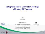 Integrated Power Converters for high efficiency RF Systems