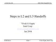 Steps in L2 and L3 Handoffs