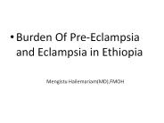 Burden Of Pre-Eclampsia and Eclampsia in Ethiopia
