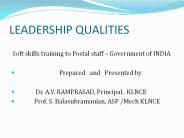 LEADERSHIP QUALITIES