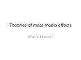Theories of mass media effects PowerPoint PPT Presentation