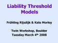 Liability Threshold Models PowerPoint PPT Presentation
