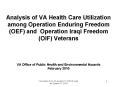 Analysis of VA Health Care Utilization among Operation Enduring Freedom (OEF) and Operation Iraqi Freedom (OIF) Veterans   VA Office of Public Health and Environmental Hazards February 2010 PowerPoint PPT Presentation