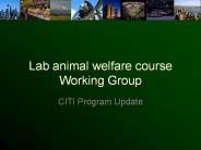Lab animal welfare course Working Group