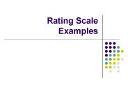 Rating Scale Examples