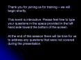 Thank you for joining us for training  PowerPoint PPT Presentation