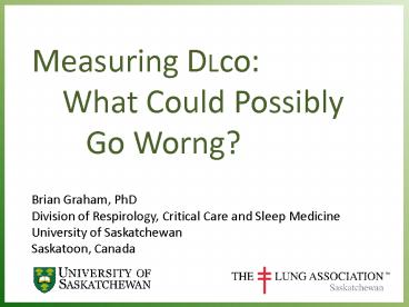 Interpretation Strategies diffusing capacity DLco