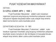 PUSAT KESEHATAN MASYARAKAT
