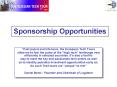 Sponsorship Opportunities PowerPoint PPT Presentation