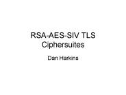 RSA-AES-SIV TLS Ciphersuites