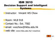 ISM 3610 Decision Support and Intelligent Systems