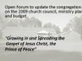Open Forum to update the congregation on the 2009 church council, ministry plan, and budget PowerPoint PPT Presentation
