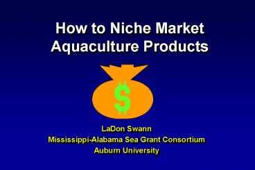 How to Niche Market Aquaculture Products