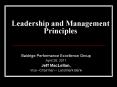 Leadership and Management Principles PowerPoint PPT Presentation
