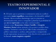 TEATRO EXPERIMENTAL E INNOVADOR