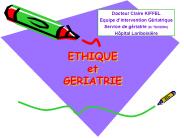 ETHIQUE et GERIATRIE
